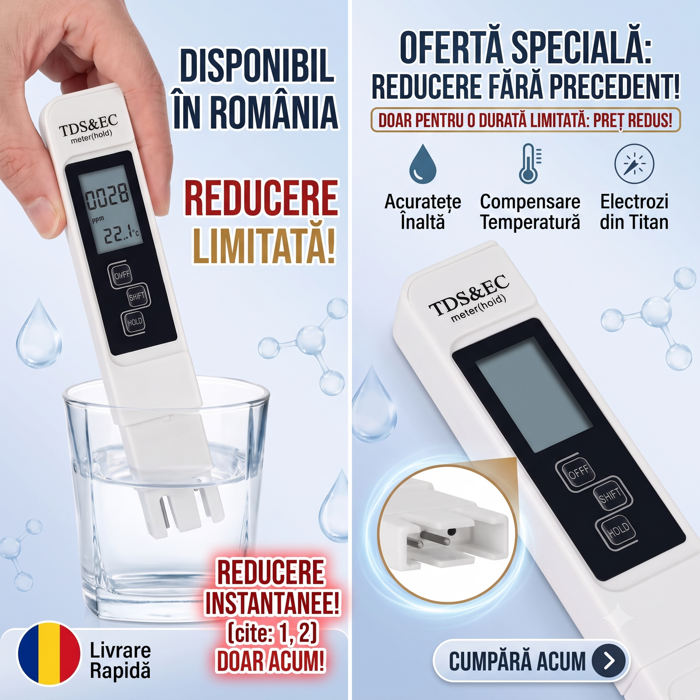 AquaTest™ – Monitor Digital pentru Puritatea Apei