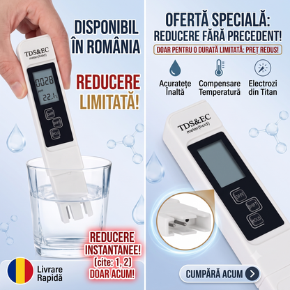AquaTest™ – Monitor Digital pentru Puritatea Apei