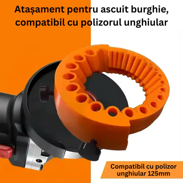 Ascuțitor de burghie portabil, compatibil cu polizor unghiular -  FIXKLIP™