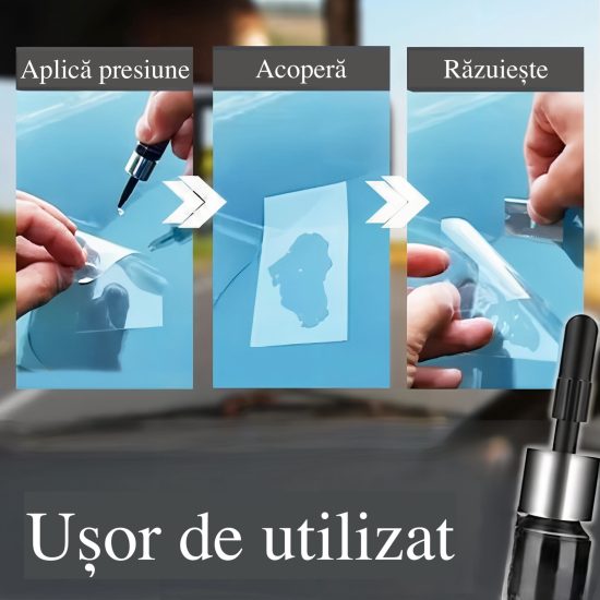 CrackClean™ – Kit Profesional pentru Repararea Sticlei și a Parbrizului