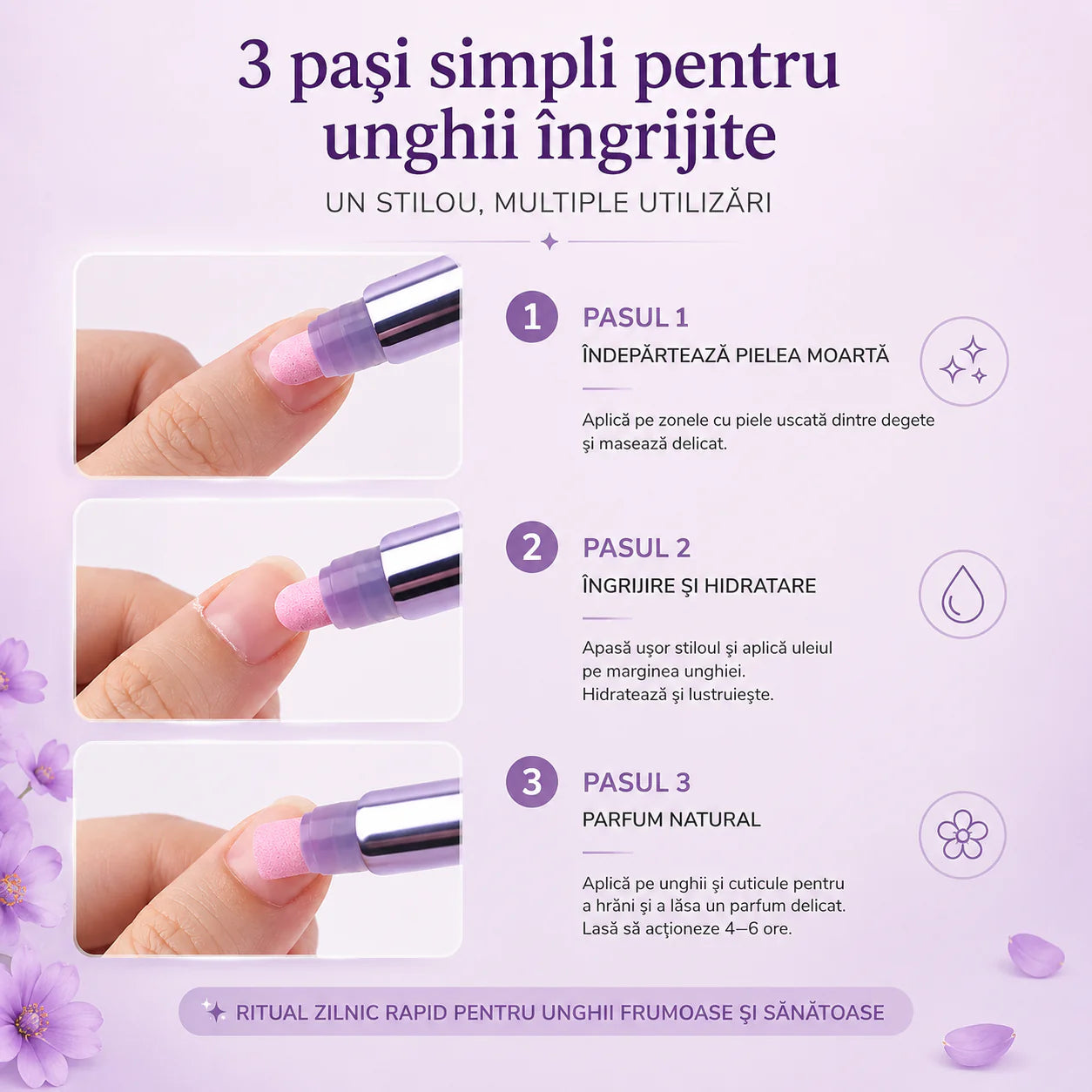 VeluNails™ – Creion pentru Îngrijirea și Tratamentul Unghiilor